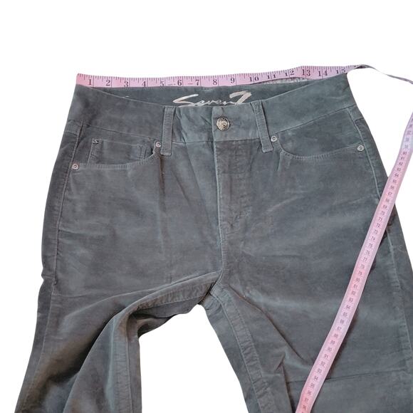 Seven7 Tummy Control High Rise Skinny Gray Velvet Pants Sz 8 - Picture 5 of 8